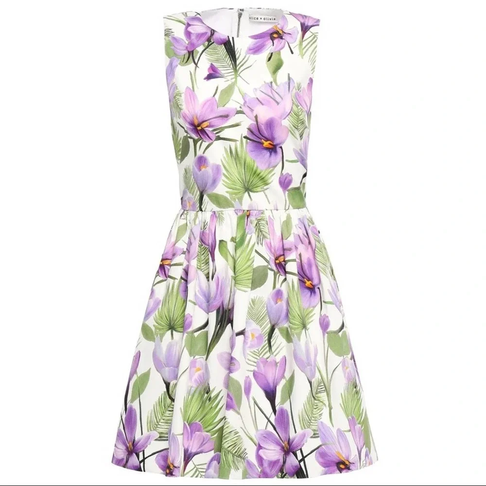 Alice + Olivia Joyce Floral Print Mini Dress 6 - Picture 2 of 15